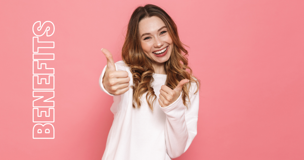 Lady doing a thumbs up
