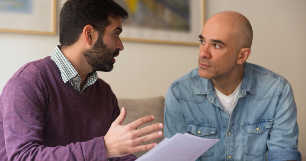Two men having a discussion