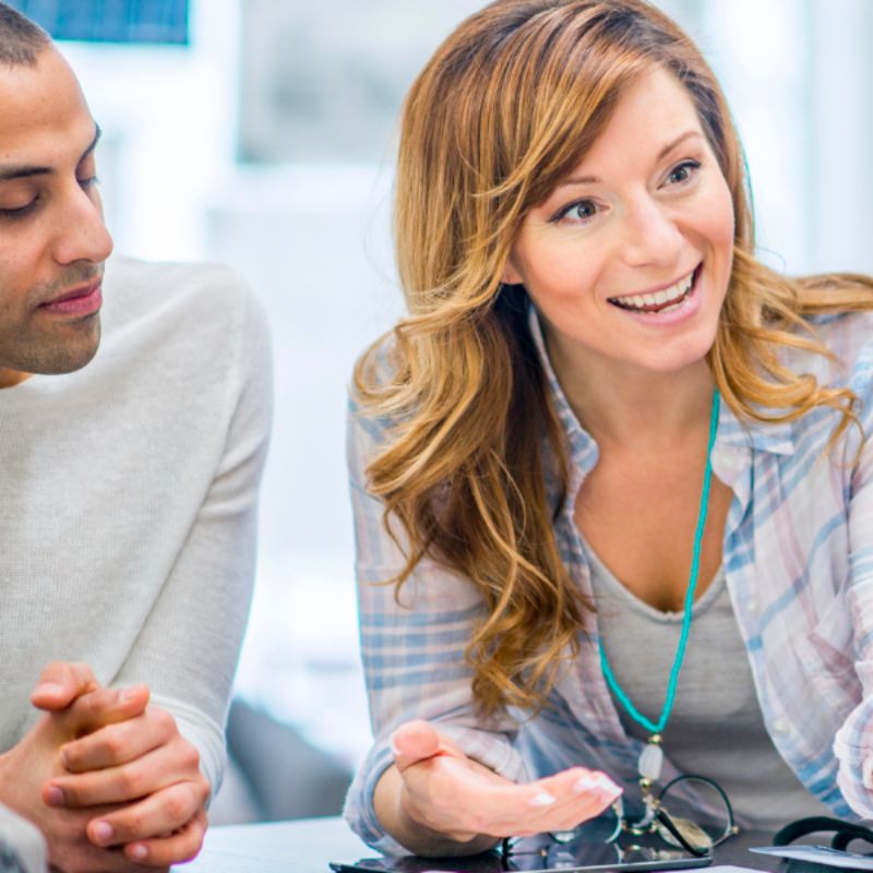 Trainer supporting staff with qualification accreditation